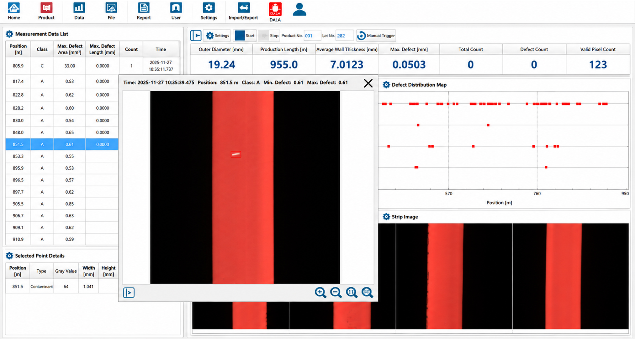 Real-Time, Continuous Defect Detection